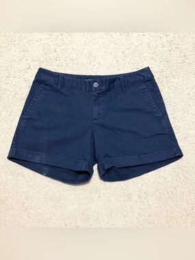 BANANA REPUBLIC CITY CHINO Navy Blue Shorts-Cuffed-Low Rise Women’s Sz 2